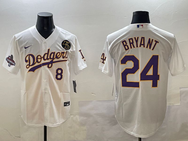 Men Los Angeles Dodgers #24 Bryant White Fashion Game 2025 Nike MLB Jersey style 3062->los angeles dodgers->MLB Jersey